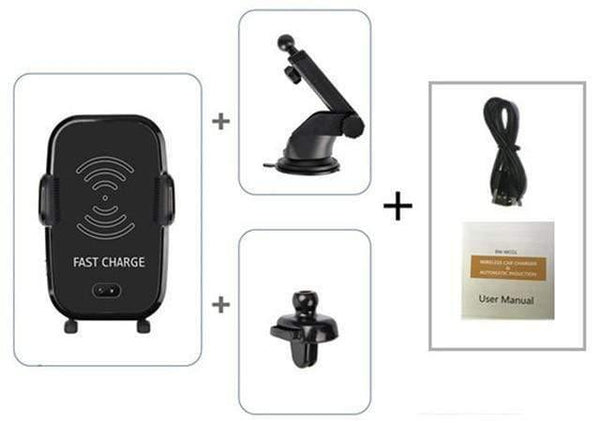 Planet Gates Air vent n stand Car Infrared Sensor Automatic Qi Fast Wireless Car Mobile Phone Charger for iPhone X 8 Plus Samsung S9 S8 Plus S7 Note 8