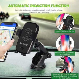Planet Gates Air vent only Car Infrared Sensor Automatic Qi Fast Wireless Car Mobile Phone Charger for iPhone X 8 Plus Samsung S9 S8 Plus S7 Note 8