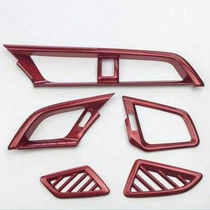 Planet Gates Air Vent Outlet 5pcs Red Colors Car Interior Full Mouldings Trim Sticker Car Covers Car Accessories For Honda Civic 2016-2018 10th Gen Car-Styling