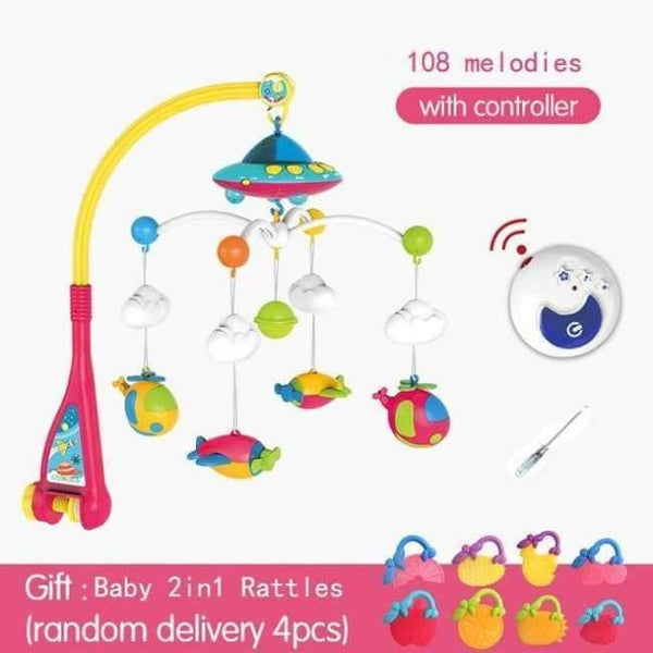 Planet Gates airplane controller Hanger   Baby bed bell toy rotating music hanging baby rattle bracket baby crib mobile holder