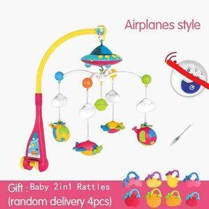 Planet Gates airplane Hanger   Baby bed bell toy rotating music hanging baby rattle bracket baby crib mobile holder