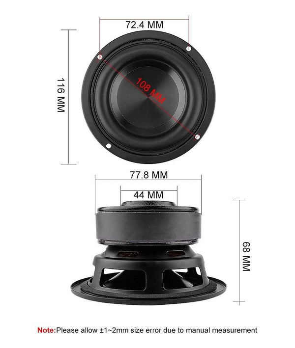 Planet Gates AIYIMA 1Pc 4 Inch Woofer Audio Speaker Driver 4 8 Ohm 100W Bass Hifi Sound Music Waterproof Subwoofer Speaker DIY Home Theater
