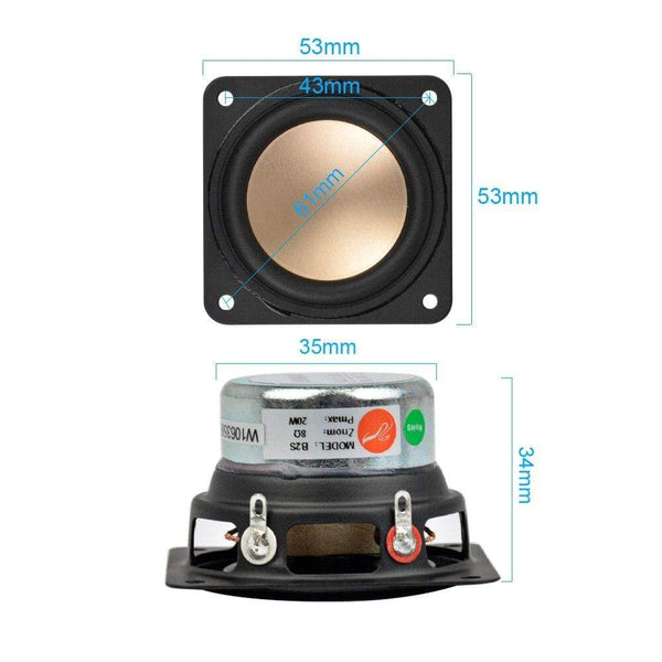 Planet Gates AIYIMA 2Pcs 2Inch Portable Speakers Driver 8 Ohm 20W Full Range Fever Speaker DIY For Home Theater Audio Speakers