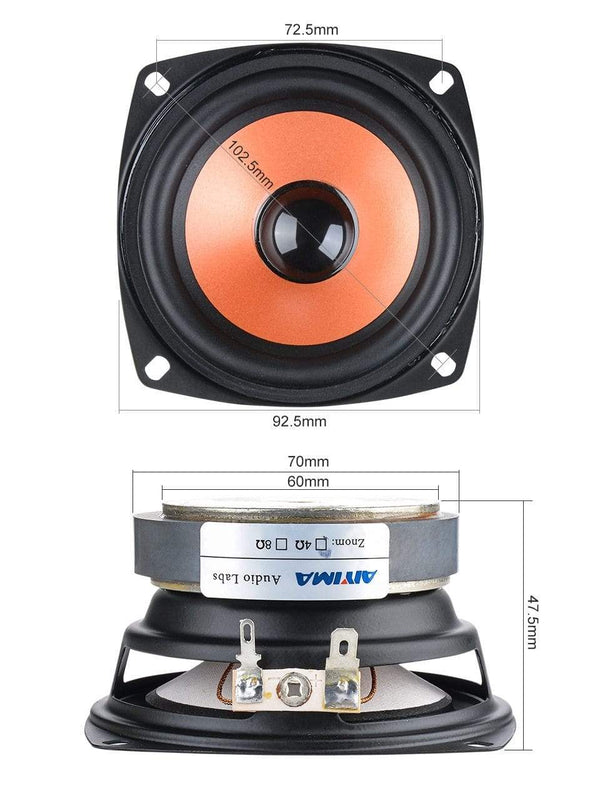 Planet Gates AIYIMA 2Pcs 3.5 Inch Full Range Speakers Driver 4 Ohm 20W Portable Sound Speaker Column Loudspeaker DIY Audio Home Theater