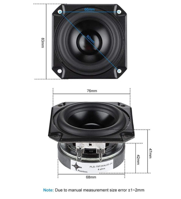 Planet Gates AIYIMA 2Pcs 3 Inch Audio Speaker 4 Ohm 40W Full Range Speaker Driver Bookshelf Sound Loudapeaker Home Theater