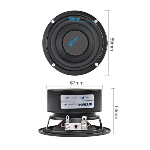 Planet Gates AIYIMA 2Pcs 3 Inch Subwoofer Audio Speaker Driver 4 8 Ohm 25W Portable Hifi Stereo Speakers Woofer Loudspeaker Horn