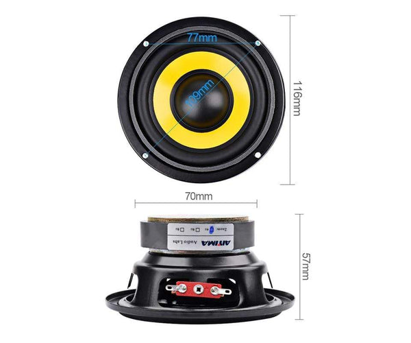 Planet Gates AIYIMA 2Pcs 4Inch Midrange Bass Speaker Driver 4 8 Ohm 20W Bass Loudspeaker Audio Woofer Speakers DIY Home Theater