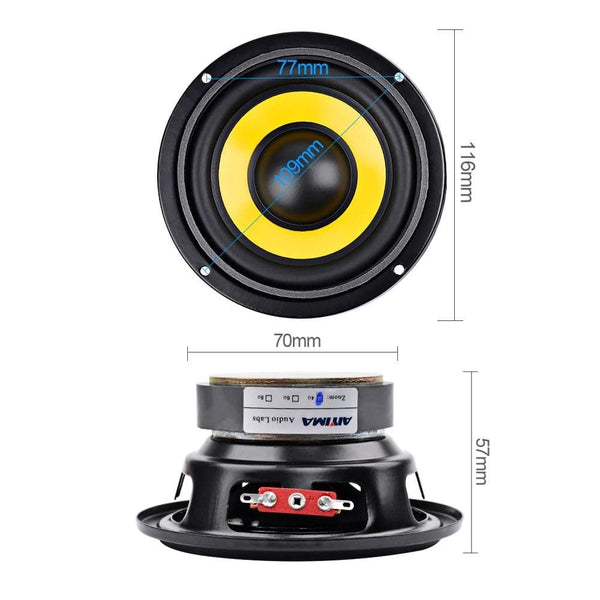 Planet Gates AIYIMA 2Pcs 4Inch Midrange Bass Speaker Driver 4 8 Ohm 20W Bass Loudspeaker Audio Woofer Speakers DIY Home Theater