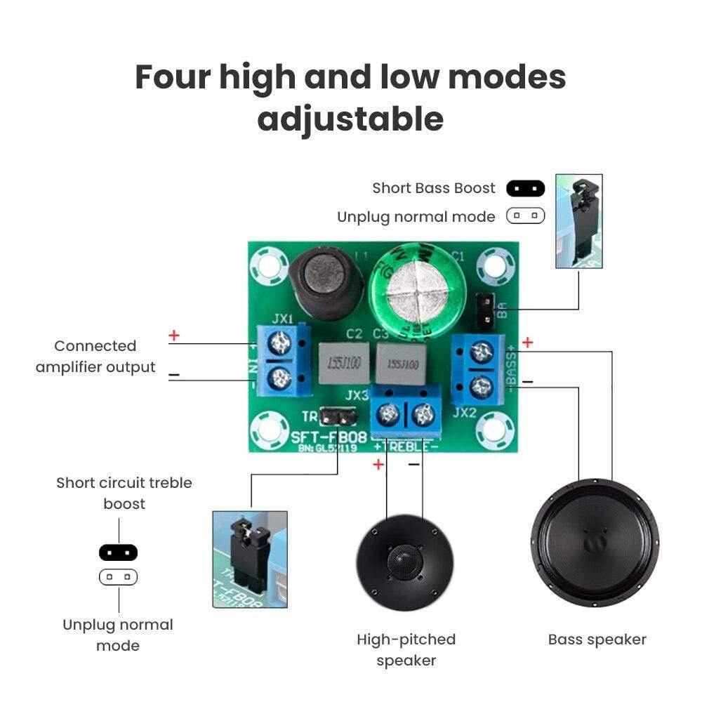 AIYIMA Adjustable Two Way Crossover HiFi Speaker Treble Bass  Audio Speaker Divider Filter DIY Home Sound Theater