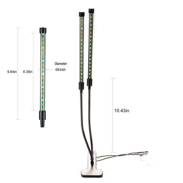 Planet Gates AKDSteel Plant Grow Light3 60 Degree Double Tube with Timing Function 9 Light Modes for Indoor Hydroponic Vegetable Cultivation