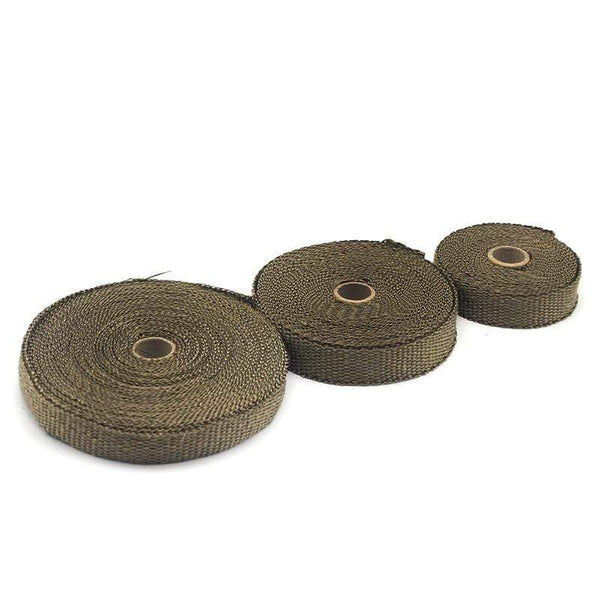 Planet Gates Alconstar- 5M/10M/15M Motorcycle Exhaust Thermal Tape Header Heat Wrap Manifold Insulation Roll Resistant with Stainless Ties