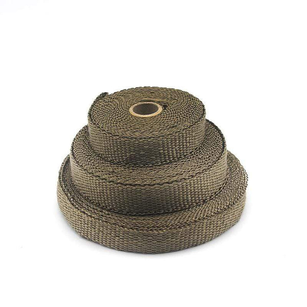 Planet Gates Alconstar- 5M/10M/15M Motorcycle Exhaust Thermal Tape Header Heat Wrap Manifold Insulation Roll Resistant with Stainless Ties