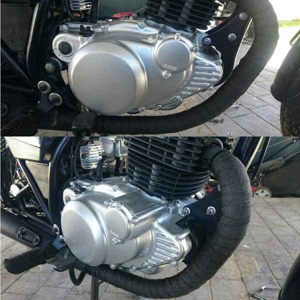 Planet Gates Alconstar- 5M/10M/15M Motorcycle Exhaust Thermal Tape Header Heat Wrap Manifold Insulation Roll Resistant with Stainless Ties