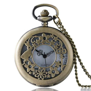 Planet Gates Alice In Wonderland Drink Me Tag Women Rabbit Flower Pocket Watch Necklace Pendant Novelty Christmas Gifts Box Sets