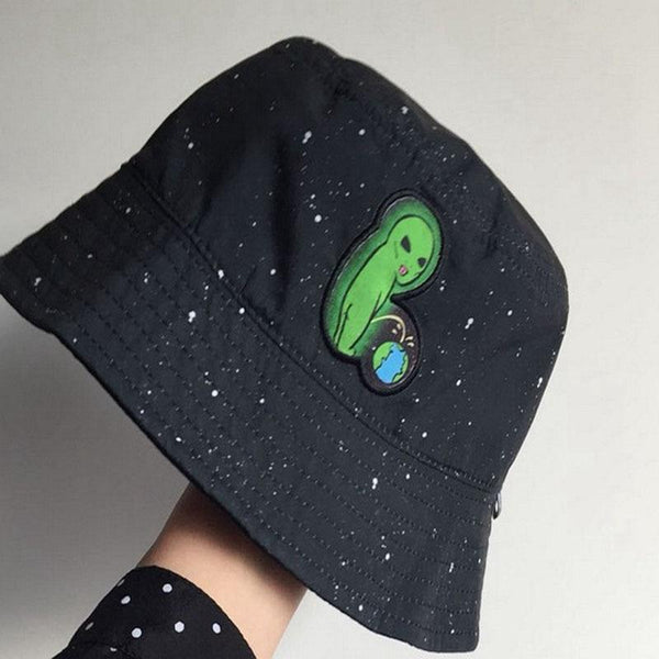 Planet Gates Alien embroidery Bucket Hat outdoor travel hats alien Sun Cap Men and Women Fisherman caps panama