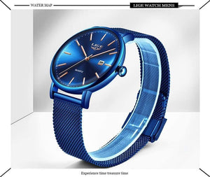 Planet Gates All black / China Mens Watches Top Brand Luxury Sport Watch Ultrathin Mesh Casual Waterproof Quartz Watch Men Blue Clock Relogio Masculino