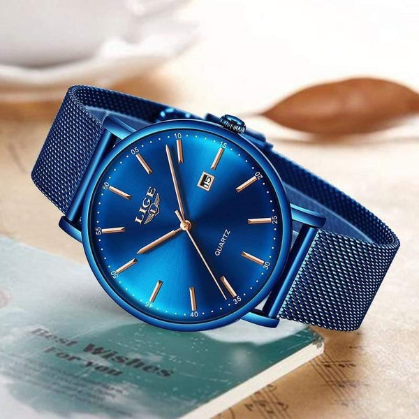 Planet Gates All black / China Mens Watches Top Brand Luxury Sport Watch Ultrathin Mesh Casual Waterproof Quartz Watch Men Blue Clock Relogio Masculino