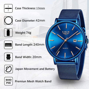Planet Gates All black / China Mens Watches Top Brand Luxury Sport Watch Ultrathin Mesh Casual Waterproof Quartz Watch Men Blue Clock Relogio Masculino