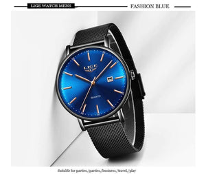 Planet Gates All black / China Mens Watches Top Brand Luxury Sport Watch Ultrathin Mesh Casual Waterproof Quartz Watch Men Blue Clock Relogio Masculino
