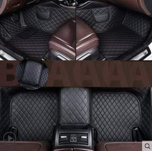 Planet Gates All black Leather car floor mats for Toyota Rav4 2009-2014 2015 2016 2017 2018 Custom auto foot Pads automobile carpet cover