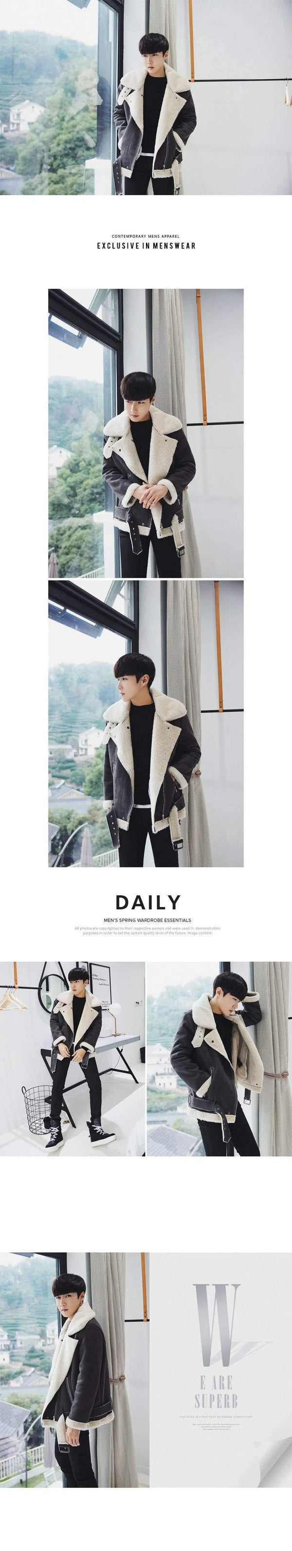 Planet Gates all black / M Thick Warm Oblique Zipper Unique Designer Mens Suede Jackets Coat With Fur Lining Winter