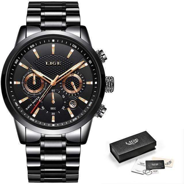 Planet Gates Mens Watches Top Brand Luxury Men Casual Leather Waterproof Chronograph Men Sport Quartz Clock Relogio Masculino