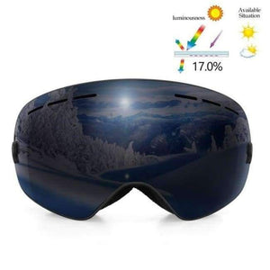 Planet Gates All black Ski Goggles Double Lens UV400 Anti Fog Unisex Snowboard Ski Glasses With Night Vision Ski Lens Snow Eyewear Adult