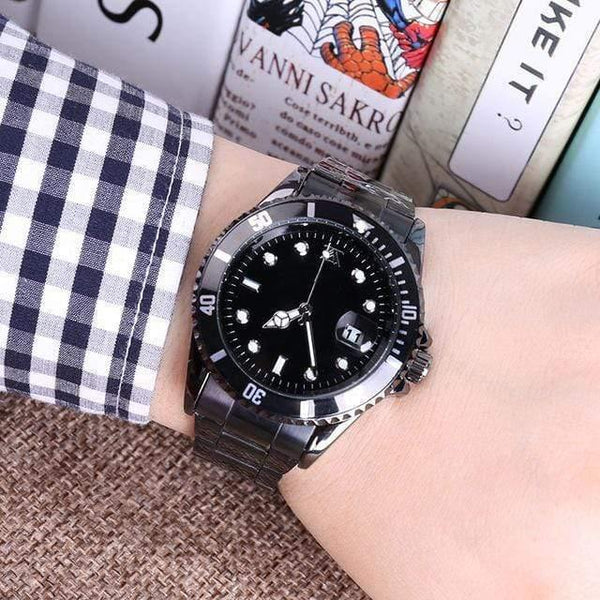 Planet Gates all black Steel Male 30m Role Sports Gifts For Couple Men's women's ladies wrist watch lovers clock bracelet Rolexable relogio masculino