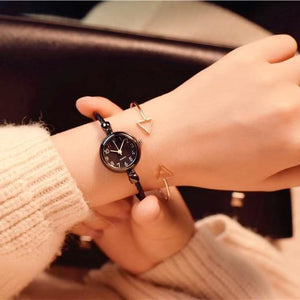 Planet Gates All black Women watches  popular brand simple numbers bracelet watch retro ladies quartz wrist watch orologio donna