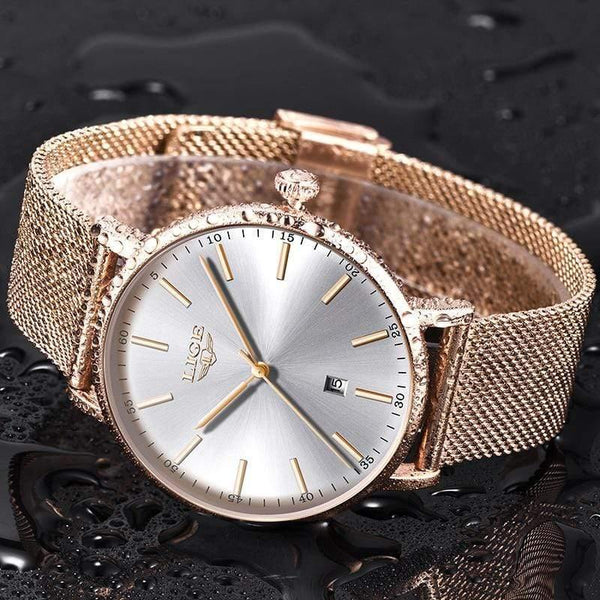 Planet Gates All black Womens Watches Top Brand Luxury Waterproof Watch Fashion Ladies Stainless Steel Ultra-Thin Casual  Wristwatch Quartz Clock