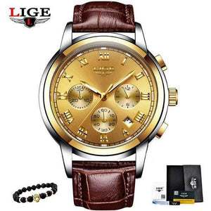 Planet Gates All gold Men's Watches Military Luxury Brand Watch Mens Quartz Stainless Steel Clock Fashion Chronograph Watch Man Relogio Masculino