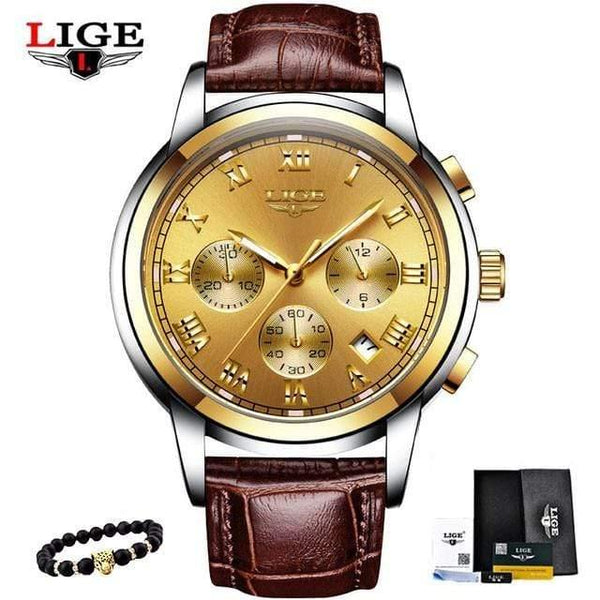 Planet Gates All gold Men's Watches Military Luxury Brand Watch Mens Quartz Stainless Steel Clock Fashion Chronograph Watch Man Relogio Masculino