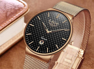 Planet Gates All-gold Mens Watches Top Luxury brand All steel Slim quartz black Watch Men Military sports waterproof watch Relogio masculino