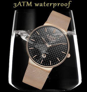 Planet Gates All-gold Mens Watches Top Luxury brand All steel Slim quartz black Watch Men Military sports waterproof watch Relogio masculino