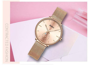 Planet Gates ALL GOLD Women Watches Top Brand Luxury Quartz Ladies Casual Slim Mesh Steel Dress Watch Simple Clock Relogio Feminino