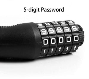 Planet Gates Alloy Chain Bike Lock 5-Digit Password Anti-Theft Bicycle Lock for Motorcycle Cycling Security Reflective Locks