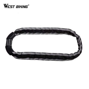 Planet Gates Alloy Chain Bike Lock 5-Digit Password Anti-Theft Bicycle Lock for Motorcycle Cycling Security Reflective Locks