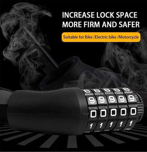 Planet Gates Alloy Chain Bike Lock 5-Digit Password Anti-Theft Bicycle Lock for Motorcycle Cycling Security Reflective Locks