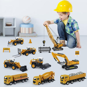 Planet Gates Alloy Engineering Vehicle Dump Truck Excavator Assembly Diecast Model Simulation Construction Cars Toys for Boys Children Gifts