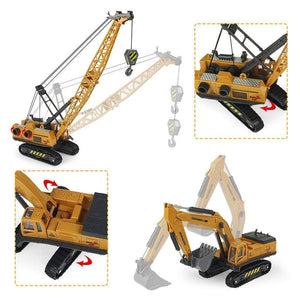 Planet Gates Alloy Engineering Vehicle Dump Truck Excavator Assembly Diecast Model Simulation Construction Cars Toys for Boys Children Gifts