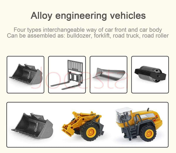 Planet Gates Alloy Engineering Vehicle Dump Truck Excavator Assembly Diecast Model Simulation Construction Cars Toys for Boys Children Gifts