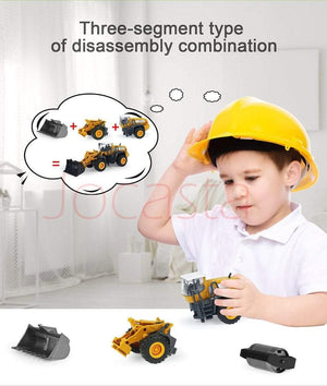 Planet Gates Alloy Engineering Vehicle Dump Truck Excavator Assembly Diecast Model Simulation Construction Cars Toys for Boys Children Gifts
