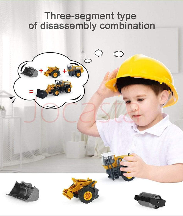 Planet Gates Alloy Engineering Vehicle Dump Truck Excavator Assembly Diecast Model Simulation Construction Cars Toys for Boys Children Gifts