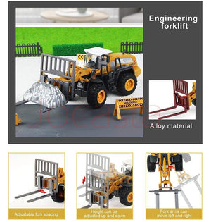 Planet Gates Alloy Engineering Vehicle Dump Truck Excavator Assembly Diecast Model Simulation Construction Cars Toys for Boys Children Gifts