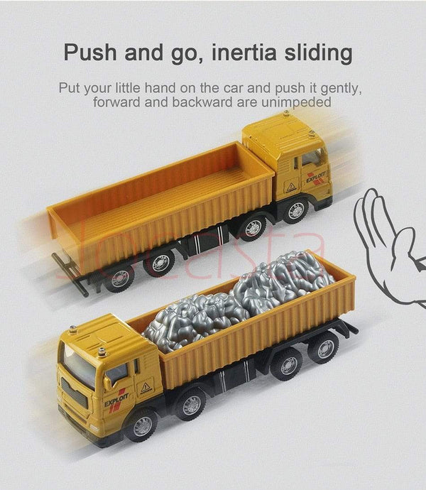 Planet Gates Alloy Engineering Vehicle Dump Truck Excavator Assembly Diecast Model Simulation Construction Cars Toys for Boys Children Gifts