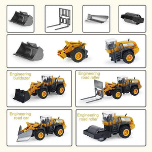 Planet Gates Alloy Engineering Vehicle Dump Truck Excavator Assembly Diecast Model Simulation Construction Cars Toys for Boys Children Gifts