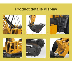 Planet Gates Alloy Engineering Vehicle Dump Truck Excavator Assembly Diecast Model Simulation Construction Cars Toys for Boys Children Gifts