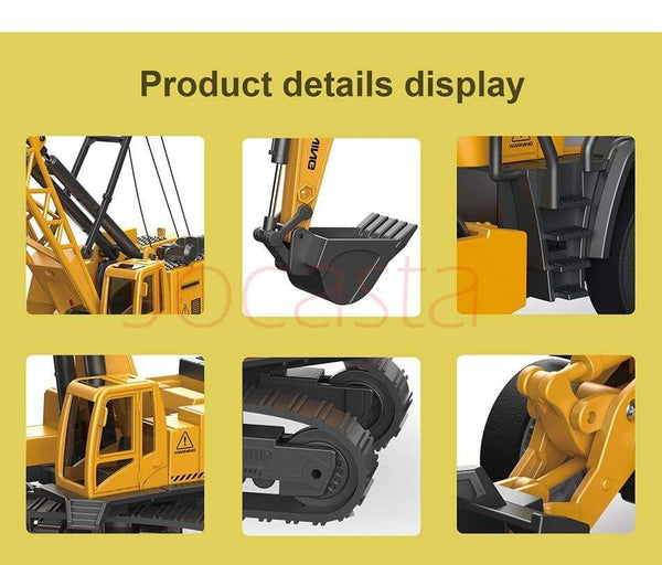 Planet Gates Alloy Engineering Vehicle Dump Truck Excavator Assembly Diecast Model Simulation Construction Cars Toys for Boys Children Gifts