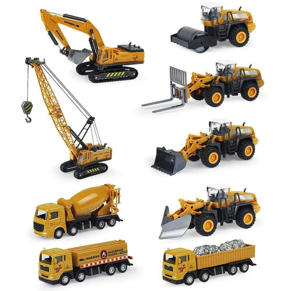 Planet Gates Alloy Engineering Vehicle Dump Truck Excavator Assembly Diecast Model Simulation Construction Cars Toys for Boys Children Gifts