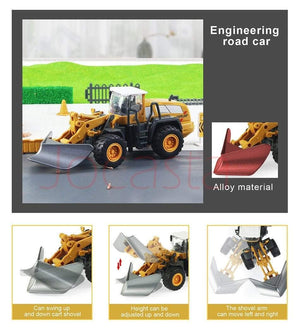 Planet Gates Alloy Engineering Vehicle Dump Truck Excavator Assembly Diecast Model Simulation Construction Cars Toys for Boys Children Gifts
